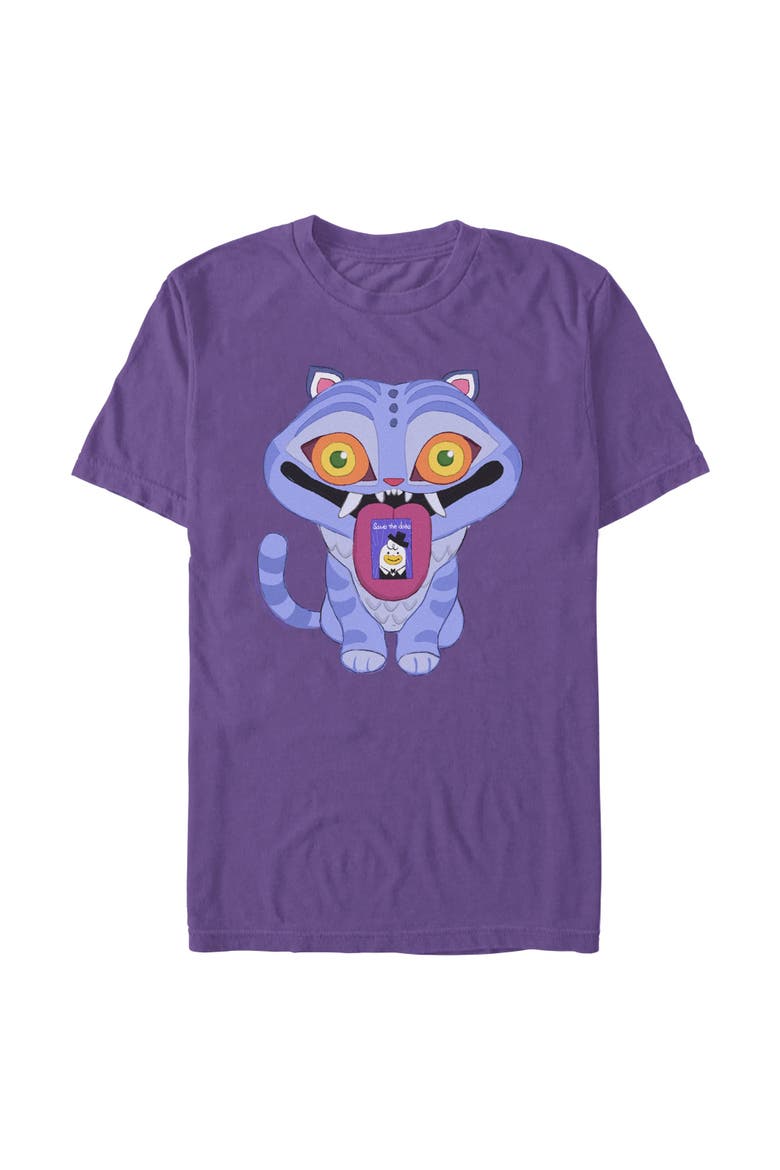 Mens KPop Demon Hunters Derpy Save The Date T Shirt, Main, color, Purple