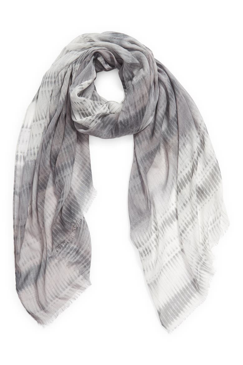 Print Modal & Silk Scarf, Alternate, color, GREY HYBRID DOT DYE