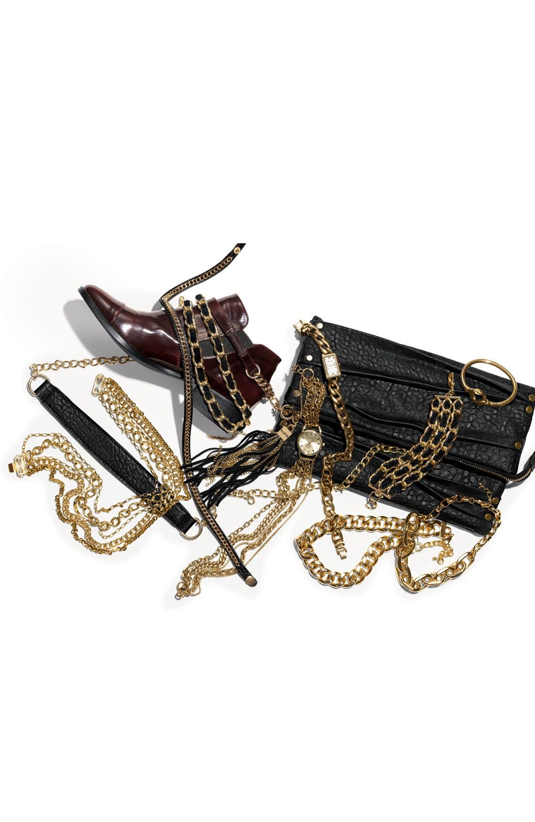 'Sophie' Foldover Clutch, Alternate, color, BLACK