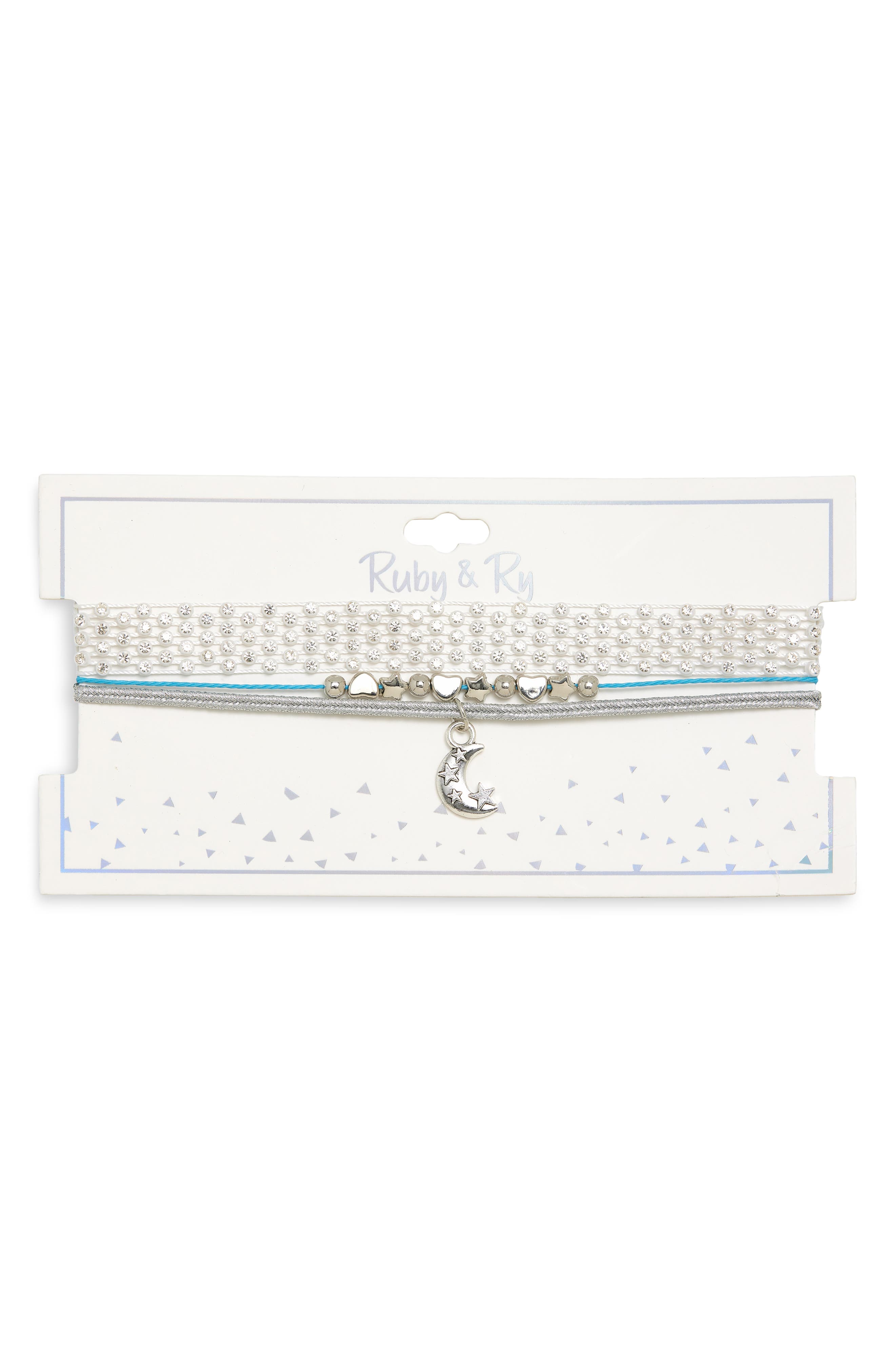 Ruby & Ry Kids' 3-Pack Choker Necklaces in Silver 