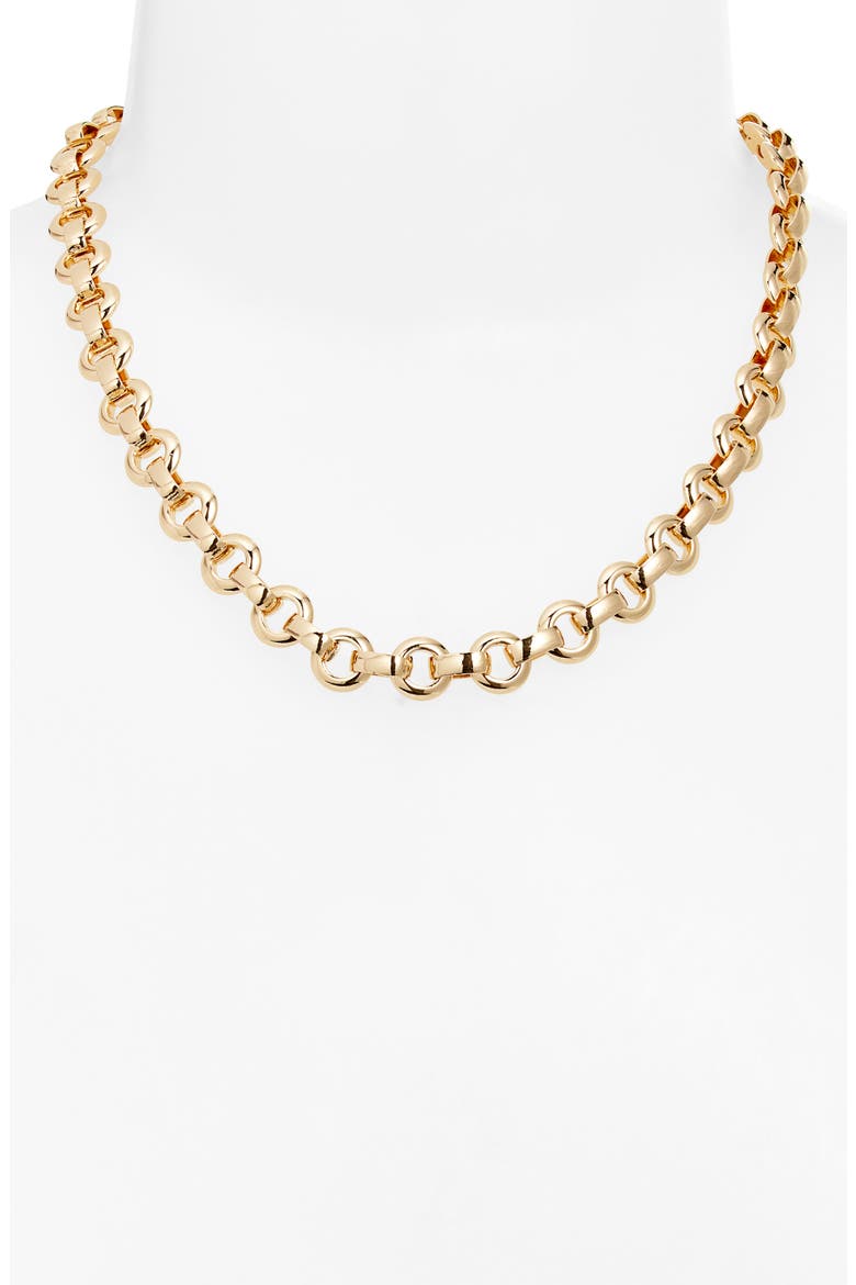 Flat Cable Chain Necklace, Alternate, color, GOLD