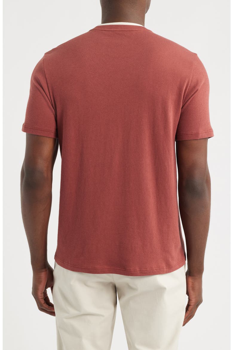 Loose Knit Double Collar Crewneck T-Shirt, Alternate, color, RED ROCK/ BLANCO