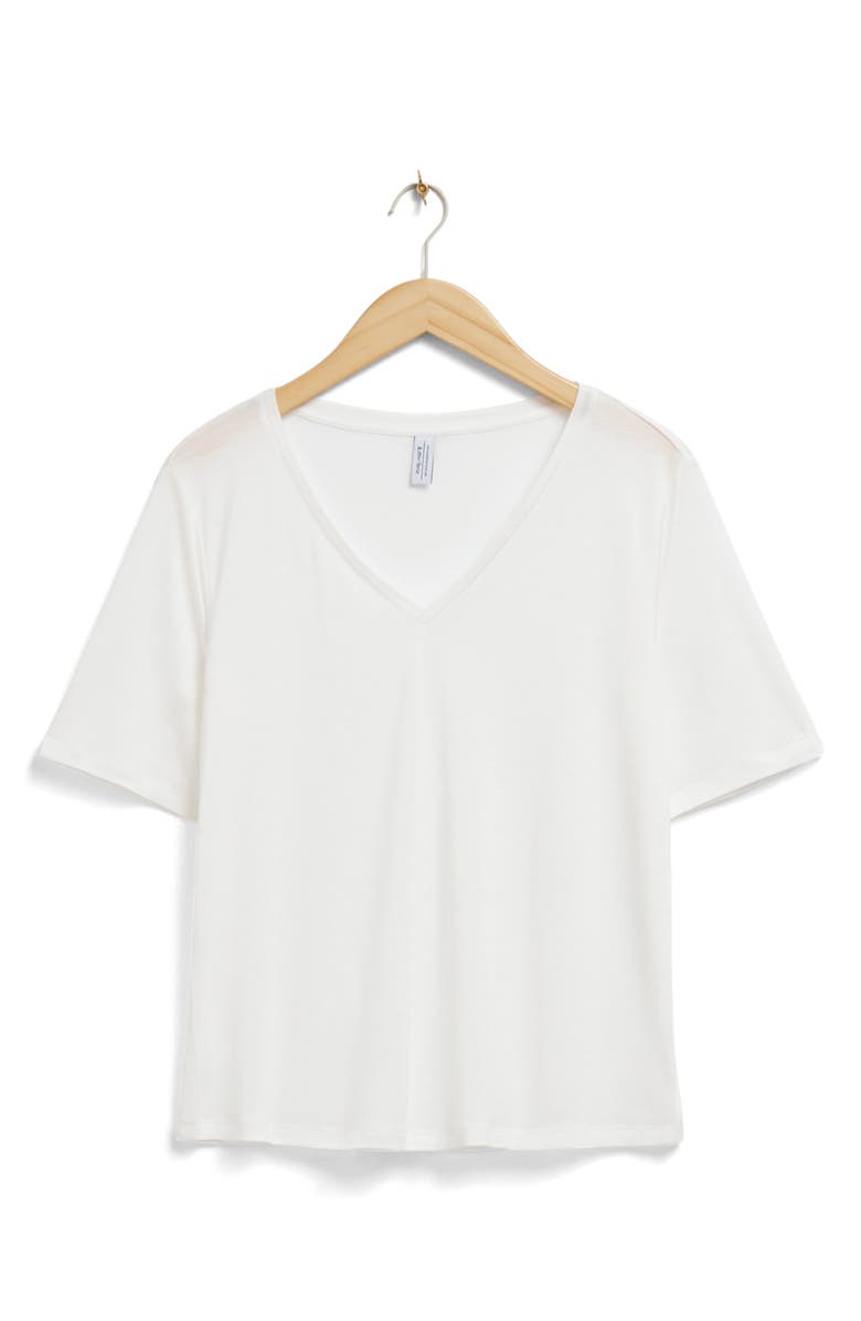 & Other Stories La Demy V-Neck T-Shirt, Main, color, White