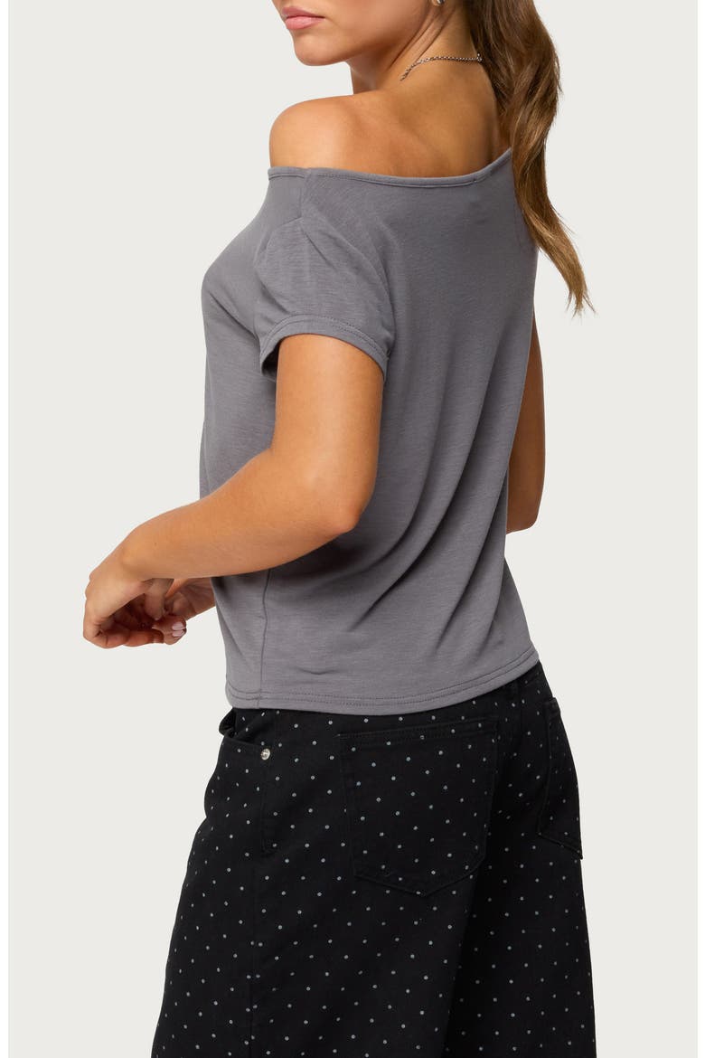 Anabella Off the Shoulder T-Shirt, Alternate, color, DARK-GRAY