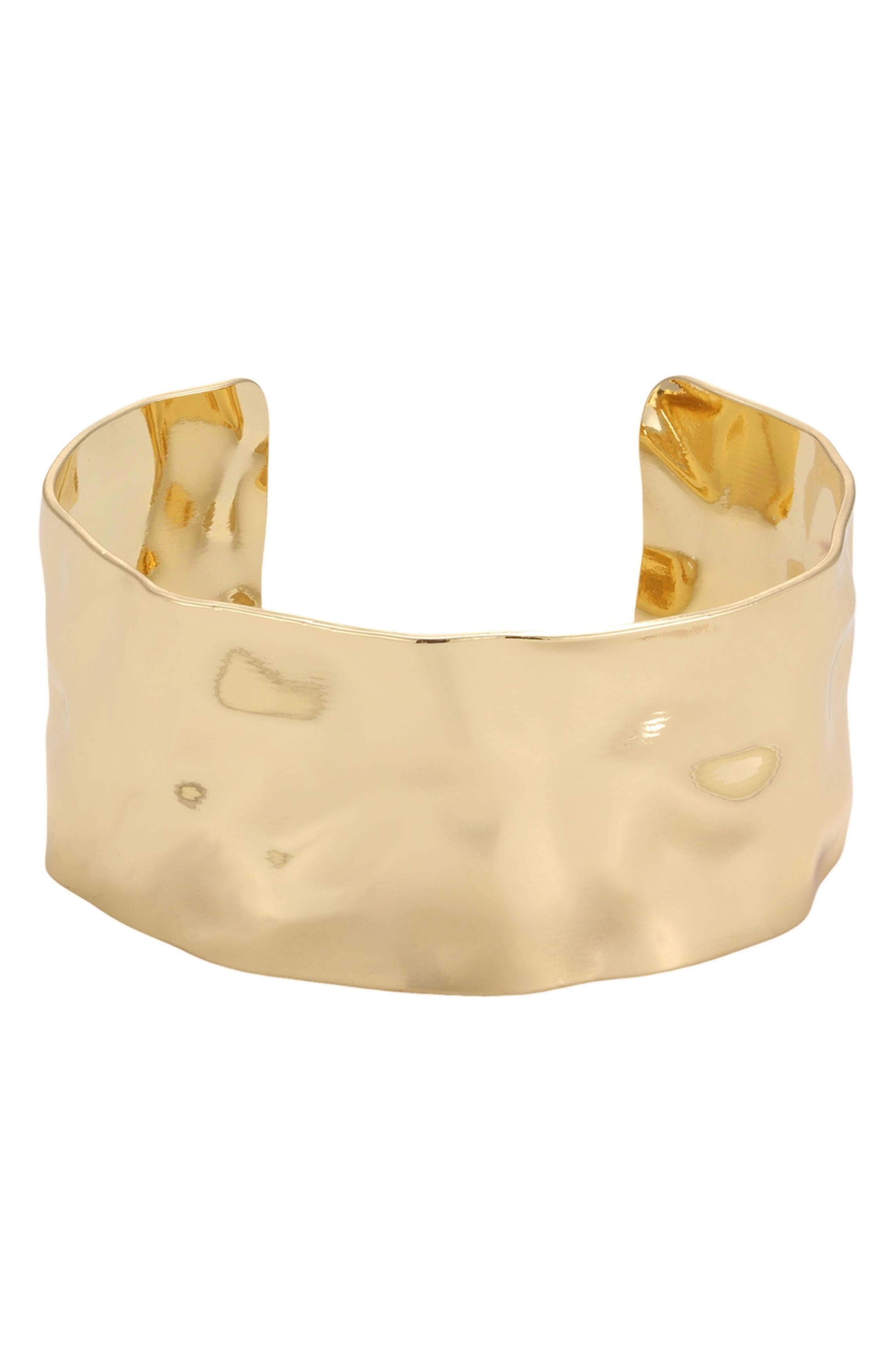 Hammered Tall Cuff Bracelet