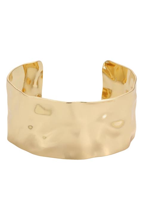 Hammered Tall Cuff Bracelet