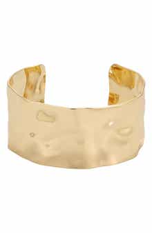 Hammered Tall Cuff Bracelet
