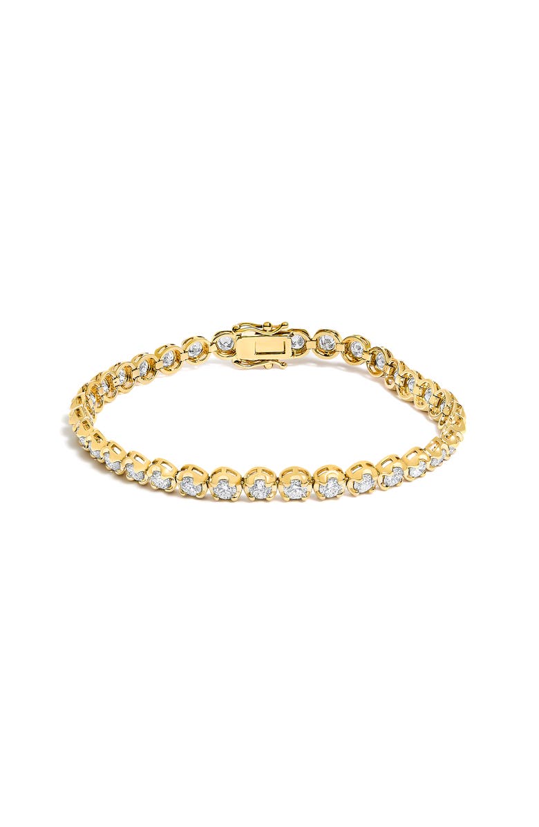 Haus of Brilliance 14K Yellow Gold 5.0 Cttw Diamond Scalloped Link Tennis Bracelet, Main, color, Yellow Gold