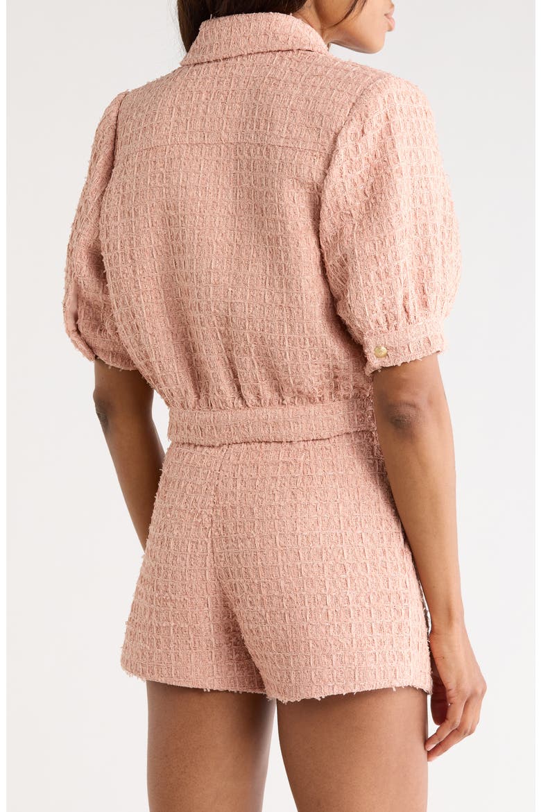 Cove Tweed Elbow Sleeve Crop Jacket, Alternate, color, DUSTY PINK