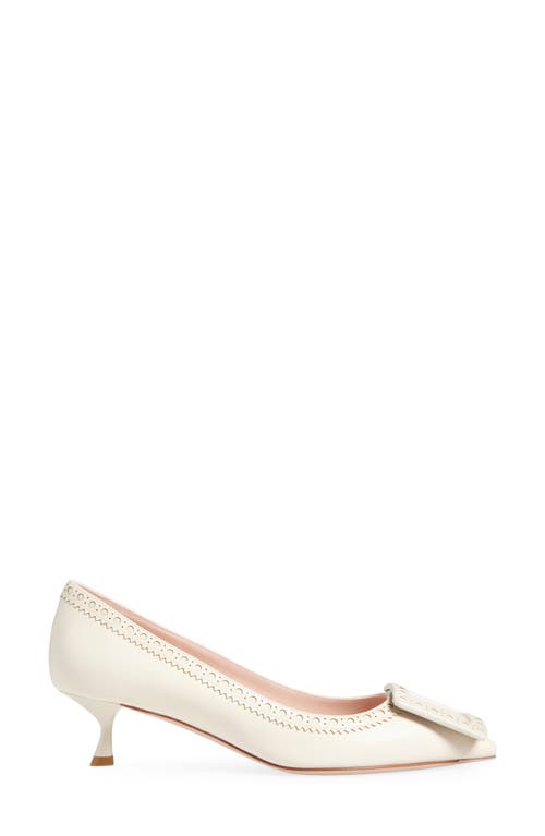 Roger Vivier Cire White Lamb Leather Viv In The City Perforated 45 Decollete Pumps In Cire