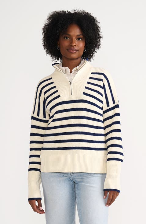 Drifter Cotton Quarter Zip Pullover Sweater