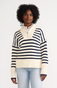 Lands' End Drifter Cotton Quarter Zip Pullover Sweater