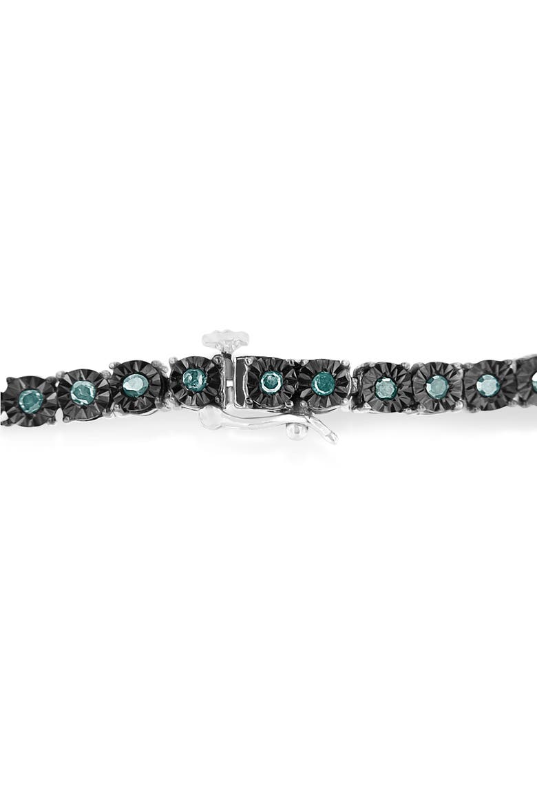 Black Rhodium Plated Silver 1.0 Cttw Diamond Miracle Tennis Bracelet, Alternate, color, White