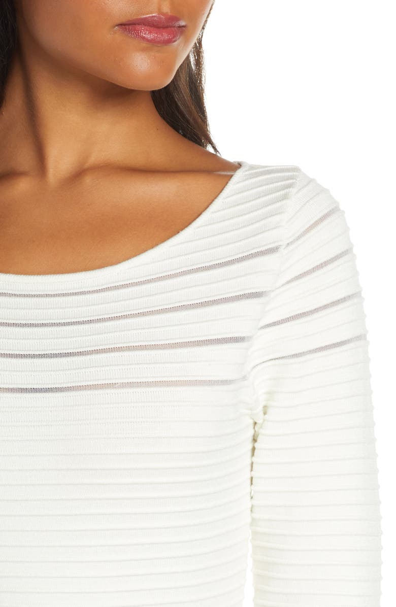 Eliza J Mesh Fit & Flare Dress, Alternate, color,