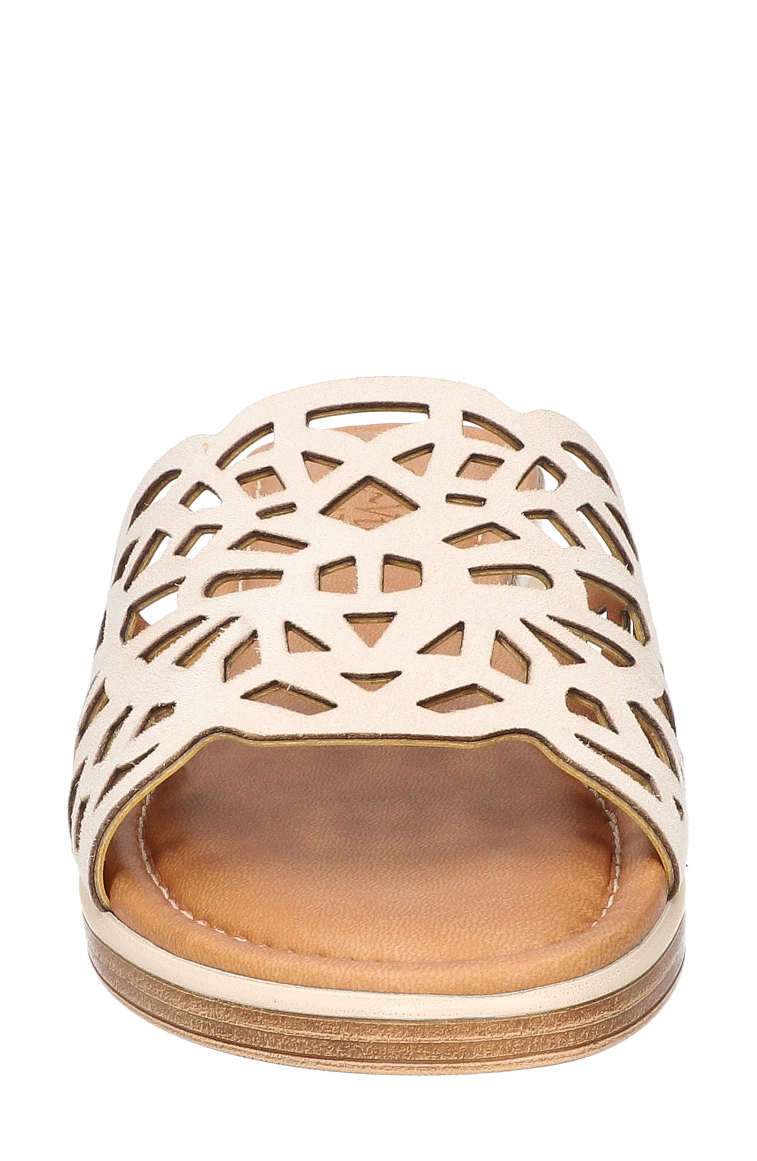 Cas-Italy Wedge Slide Sandal, Alternate, color, STONE ITALIAN LEATHER