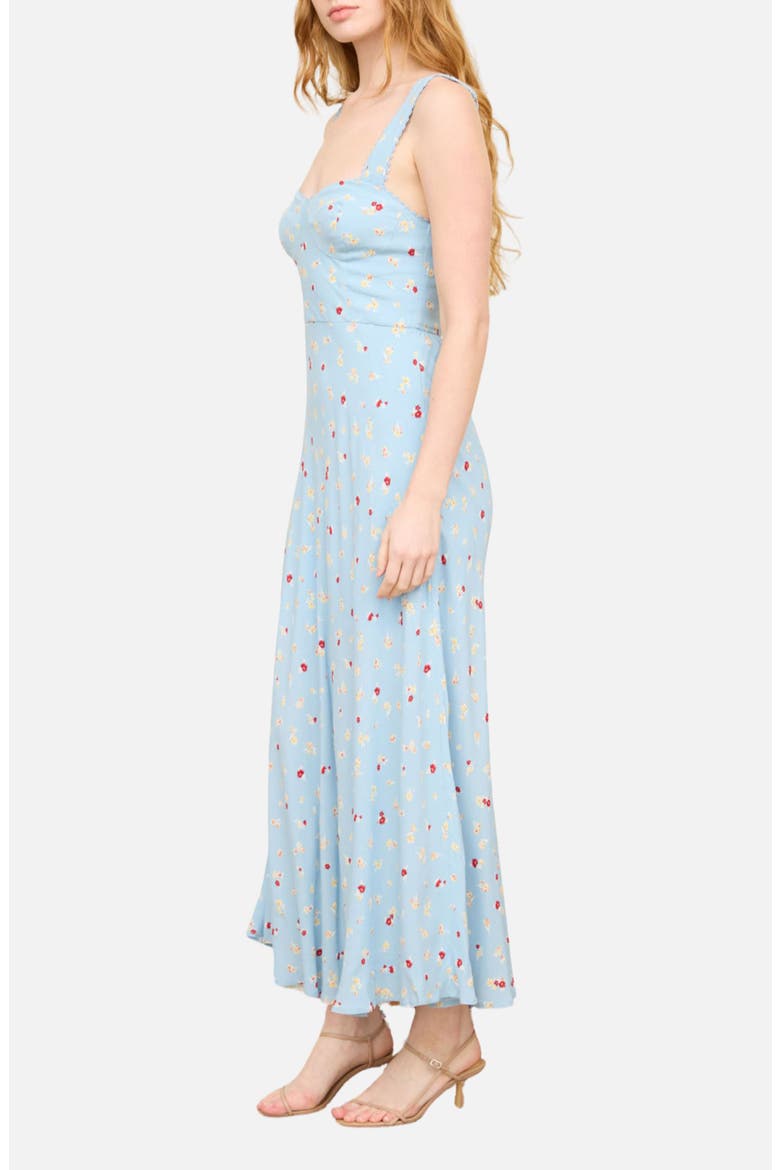Floral A-Line Sundress, Alternate, color, DUSTY BLUE