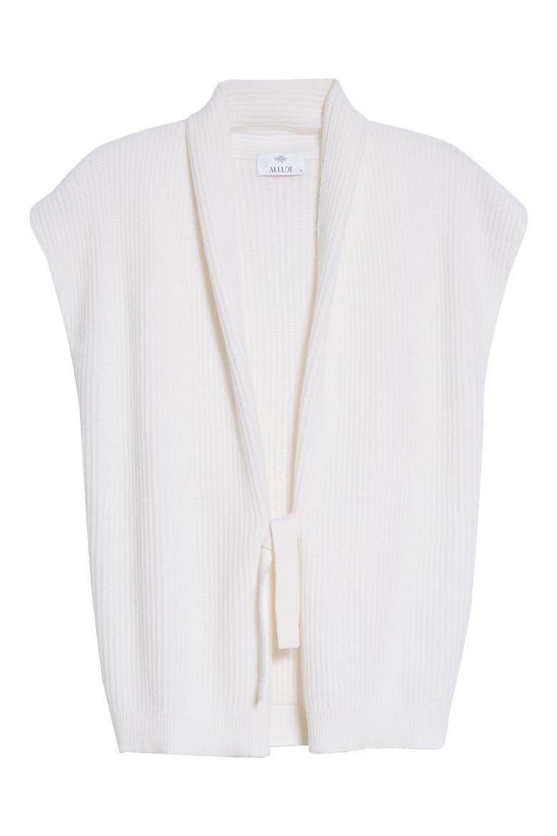 Rib Tie Front Sweater Vest, Alternate, color, FLEUR DE SEL