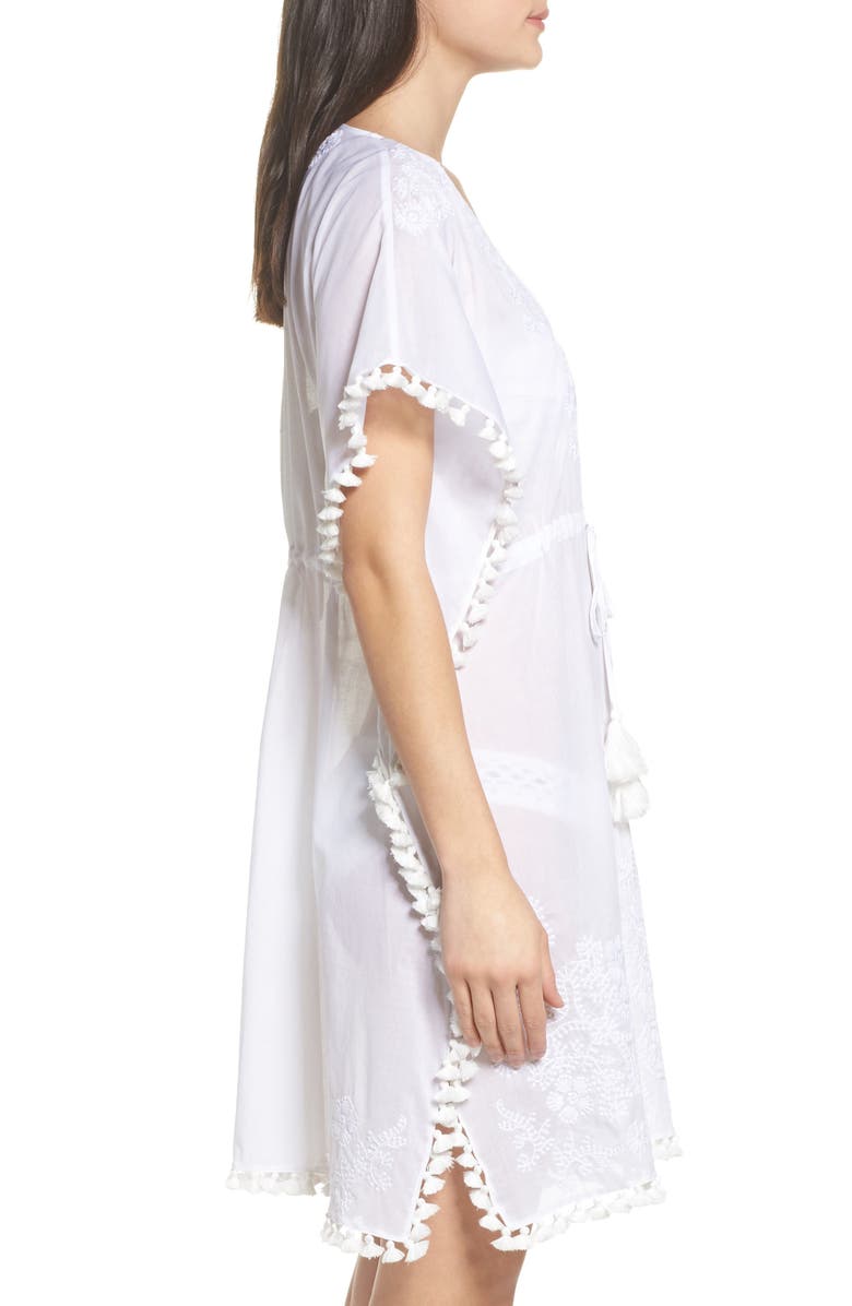 Tory Burch Embroidered Cover-Up Caftan, Alternate, color, 