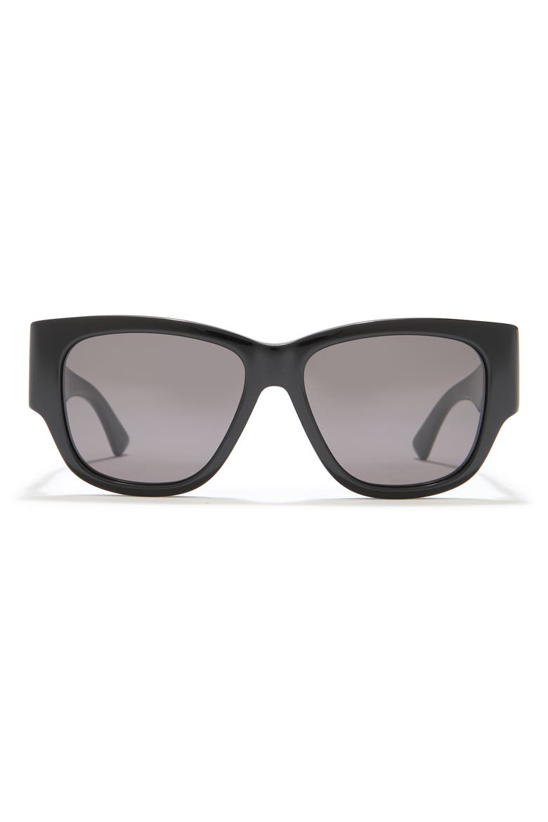 55mm Square Sunglasses, Main, color, BLACK GREY