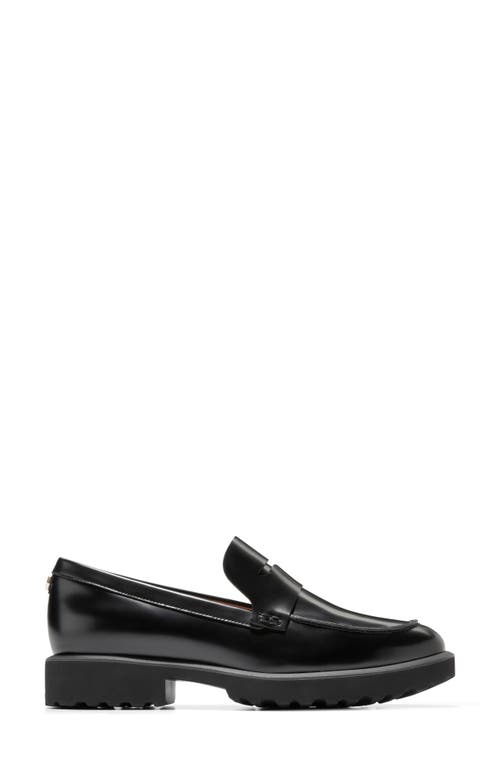 Cole Haan Camea Lug Sole Penny Loafer In Black