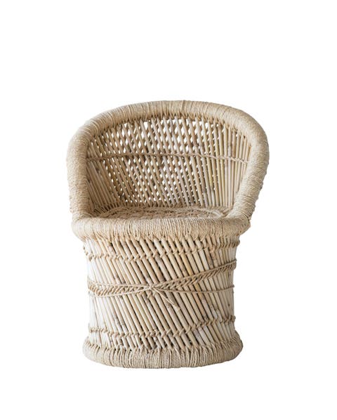 Handwoven wood and Rope Chair, Tan