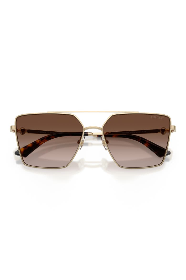 Joss 58mm Gradient Square Sunglasses, Alternate, color, PALE GOLD / BROWN GRADIENT