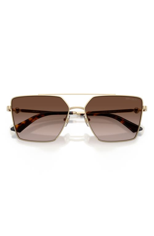 Jimmy Choo Joss 58mm Gradient Square Sunglasses In Gold