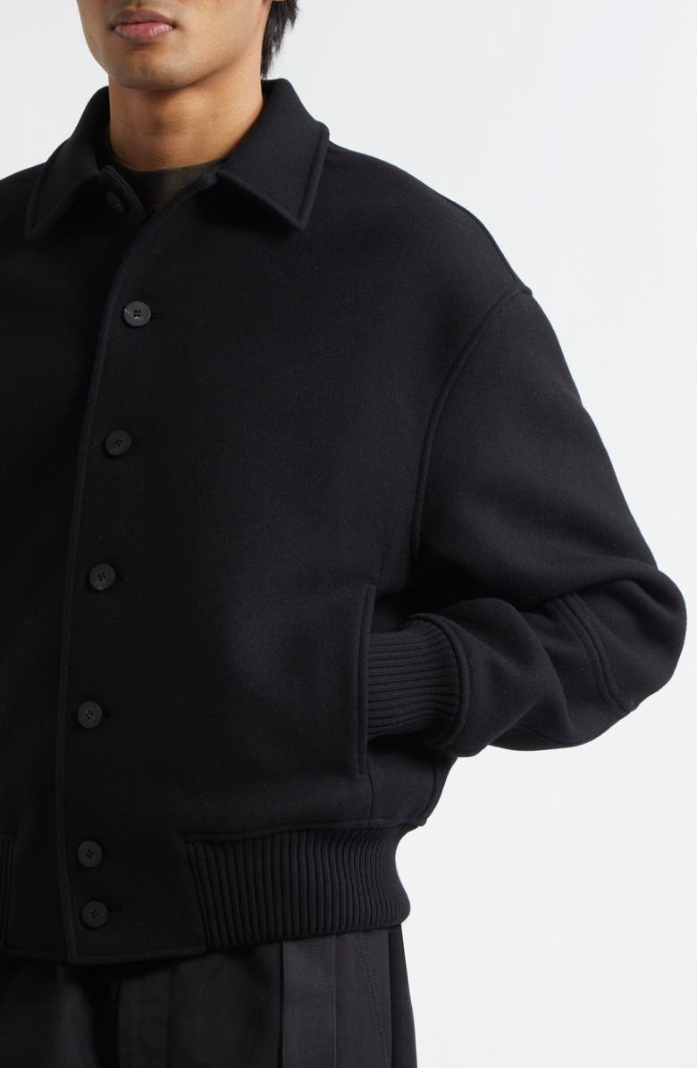 Jacquemus Le Feltro Bomber Jacket, Alternate, color, Black