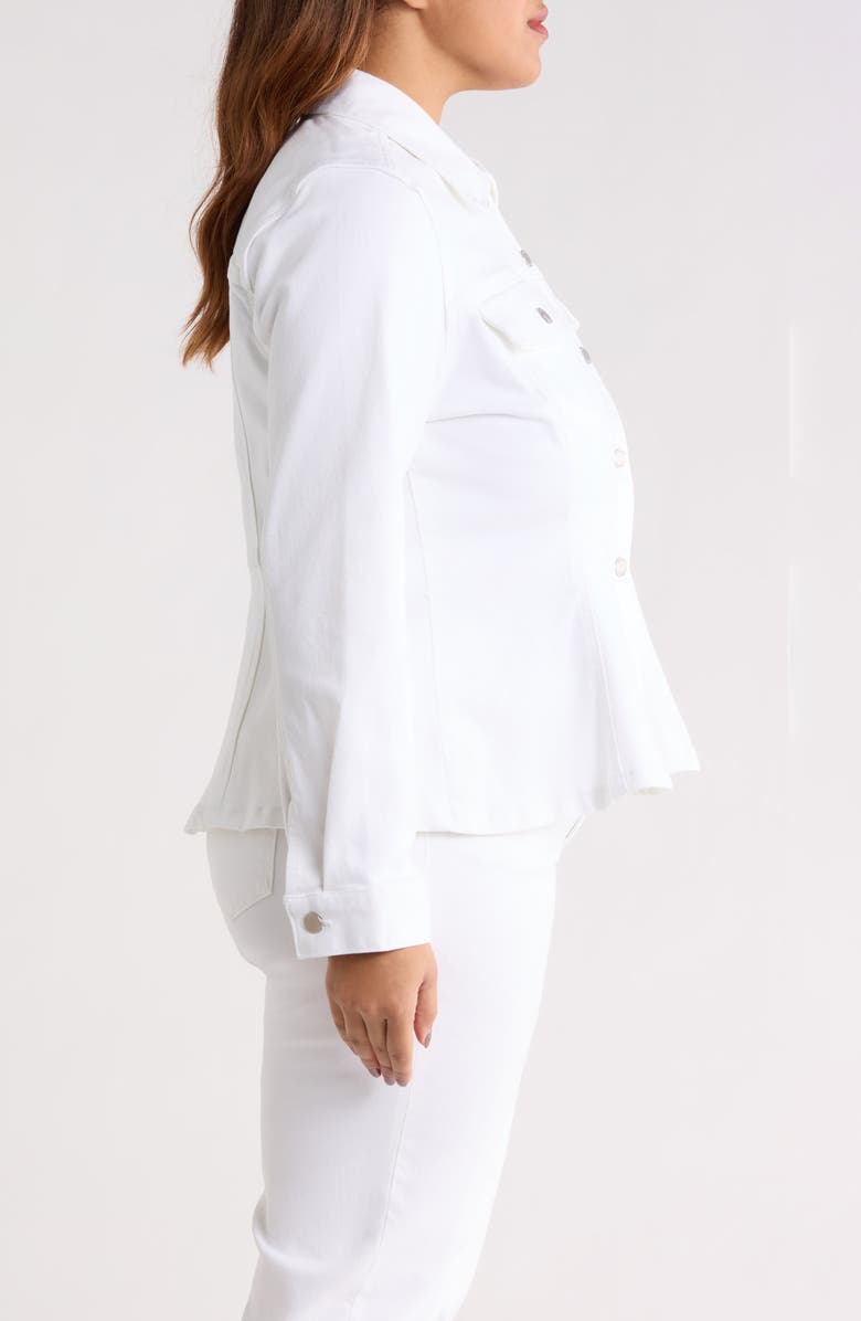 Liverpool Los Angeles Fit & Flare Trucker Jacket, Alternate, color, Bright White