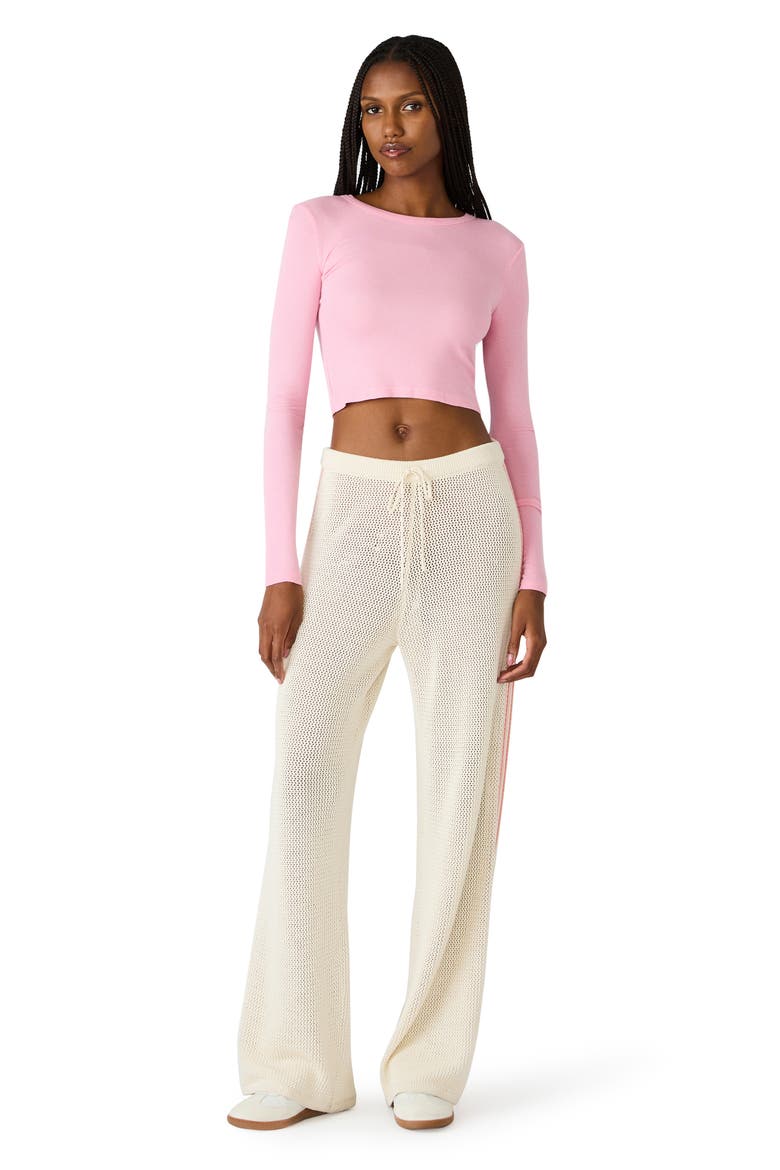 Paisley Open Stitch Wide Leg Pants, Alternate, color, ANTIQUE