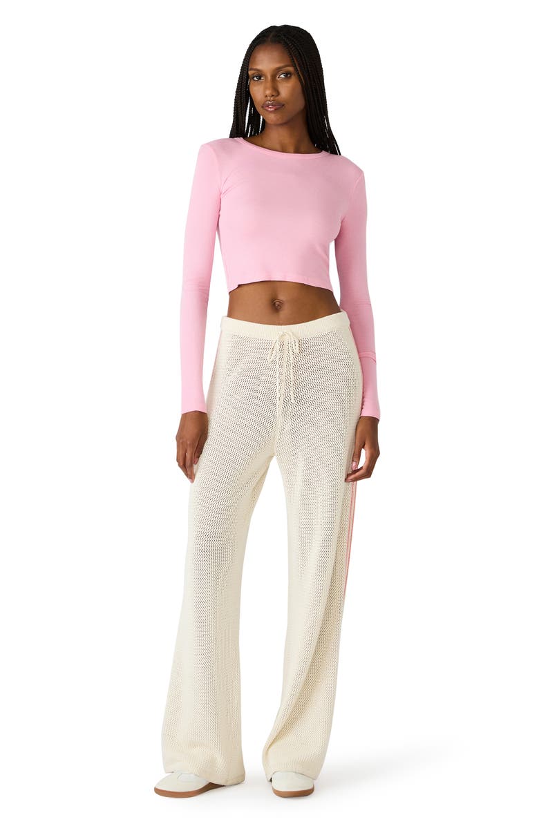 Steve Madden Paisley Open Stitch Wide Leg Pants, Alternate, color, Antique