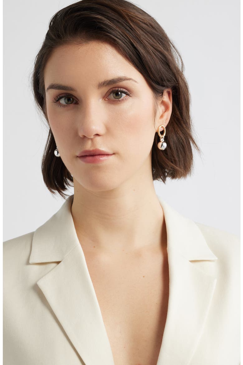 Orb Accent Frontal Earrings, Alternate, color, SILVER- GOLD
