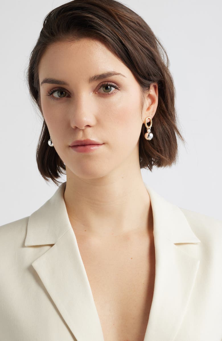 Nordstrom Orb Accent Frontal Earrings, Alternate, color, Silver- Gold