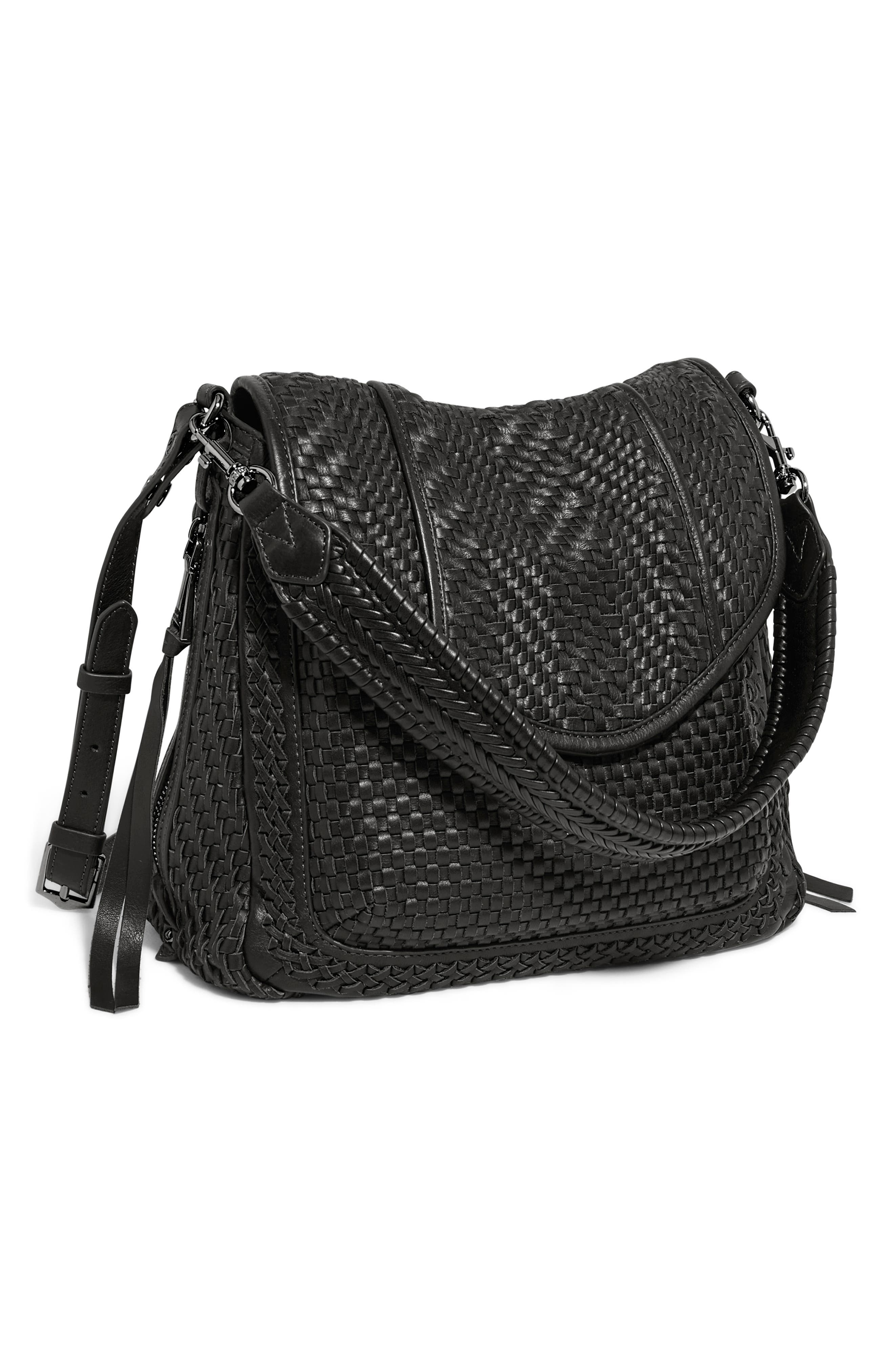 AIMEE All For Love Woven Leather Shoulder Bag, Alternate, color, 