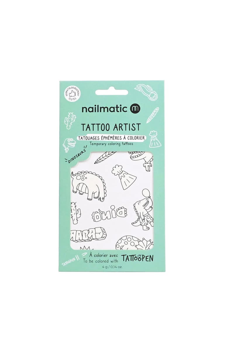nailmatic Temporary Tattoo For Kids, Main, color, Dinosaurs