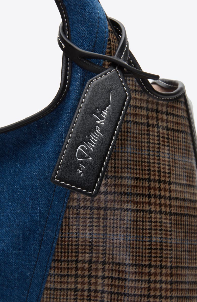 3.1 Phillip Lim Patchwork Denim Market Tote, Alternate, color, Indigo Multi