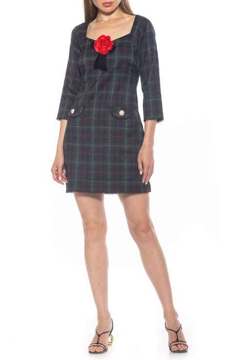 Dianys Plaid Shift Minidress