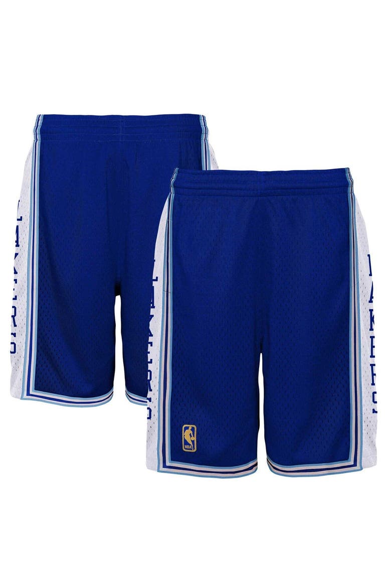 Youth Mitchell & Ness Royal Los Angeles Lakers Hardwood Classics Swingman Shorts, Main, color, Royal