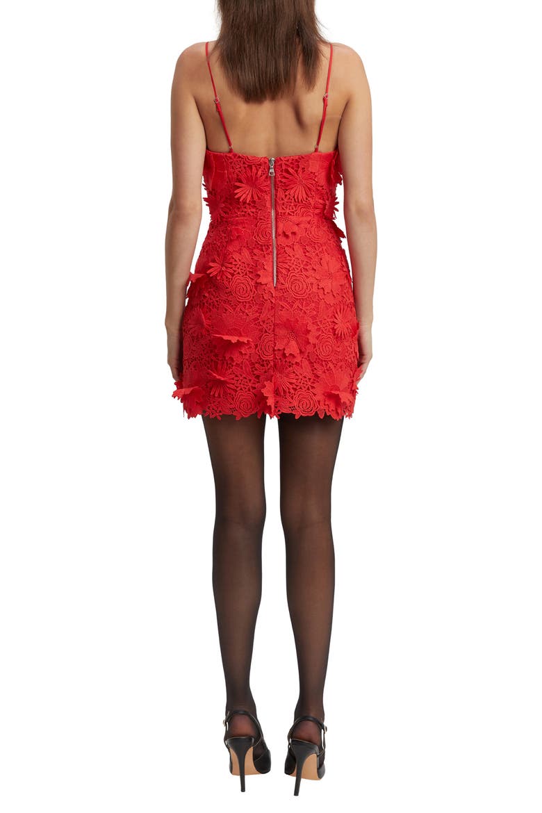 Brias Lace Minidress, Alternate, color, FIRE RED