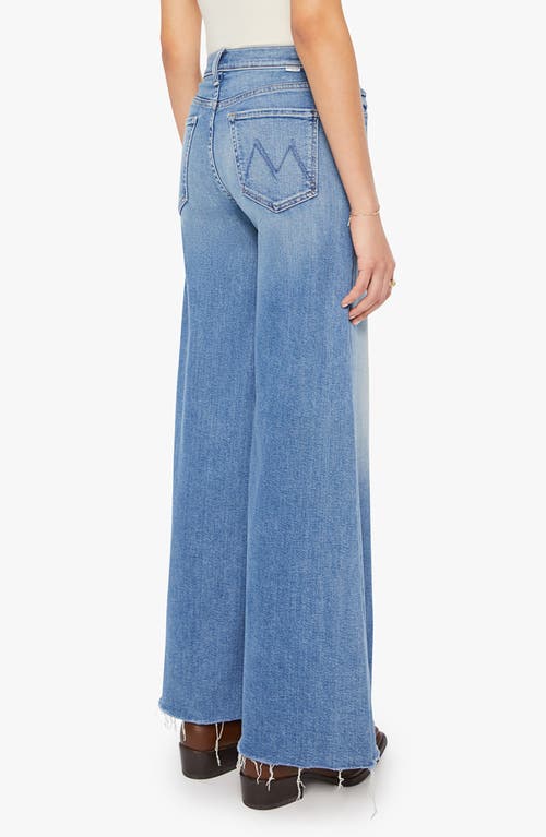 Mother The Tomcat Swisher Sneak Frayed Wide Leg Jeans In Blue