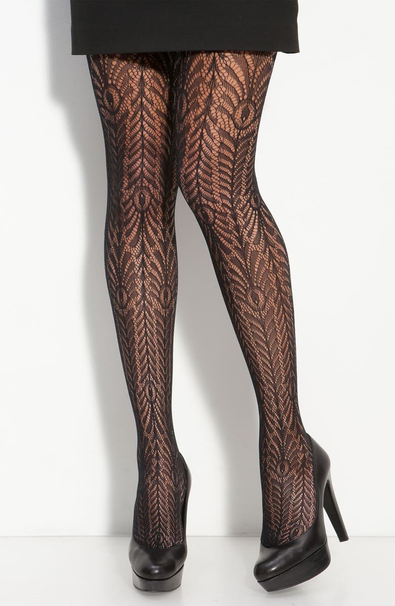 Wolford 'Peacock Net' Tights, Main, color, 