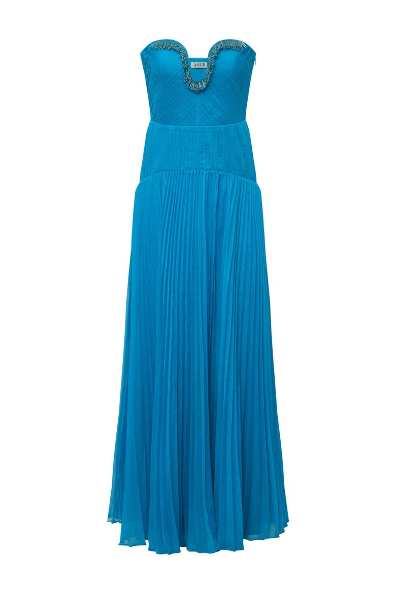 Fiora pleated dress, Main, color, Azura