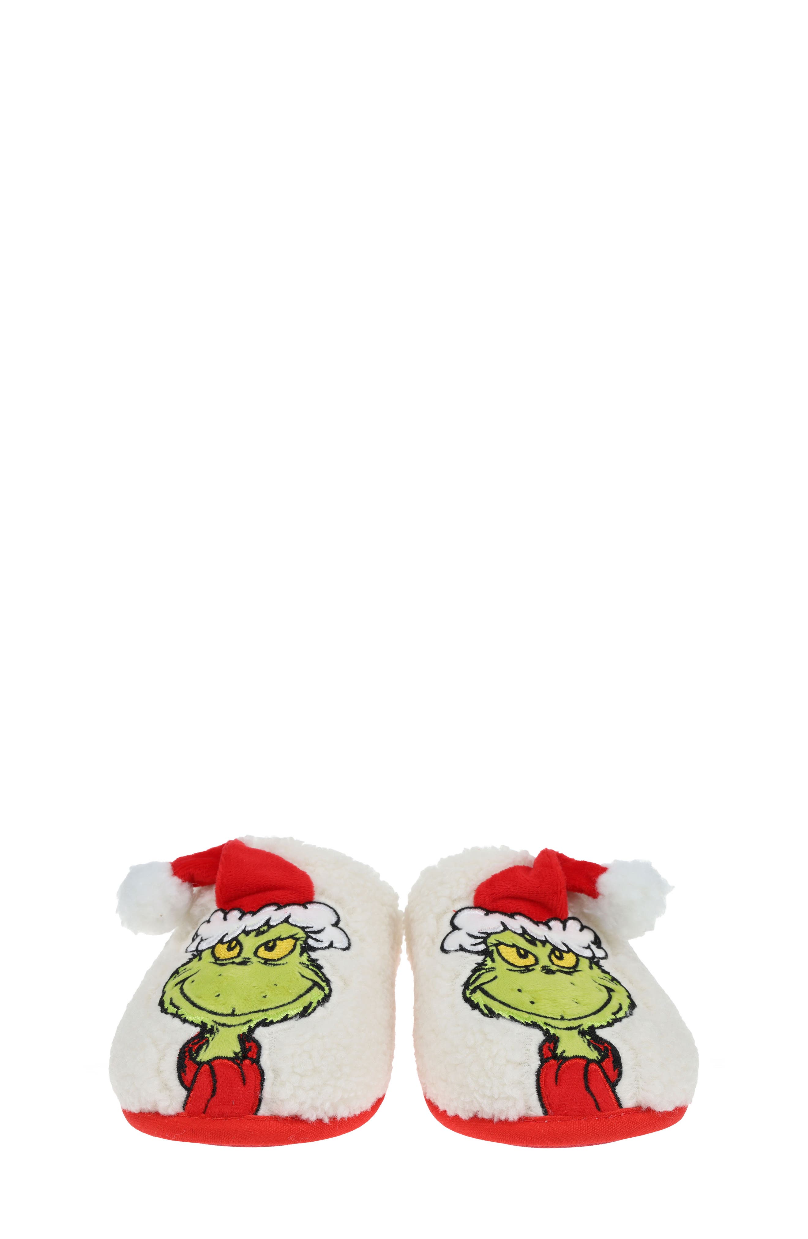 SG Footwear Kids' Grinchmas Faux Fur Slipper, Alternate, color, Ivory