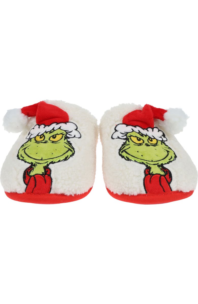 SG Footwear Kids' Grinchmas Faux Fur Slipper, Alternate, color, Ivory