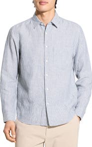 Theory Irving Slub Linen Button-Up Shirt