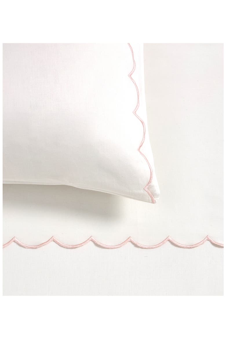 Set of 2 Scallop Cotton Pillowcases, Alternate, color, PINK