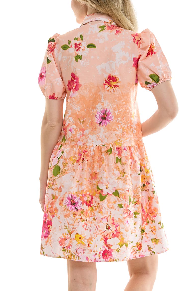 Puff Sleeve Shirtdress, Alternate, color, FLORAL PEACH