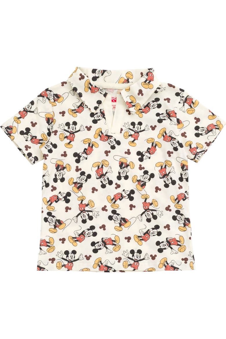 Mickey Mouse 2-Piece Polo and Pants Set, Alternate, color, Cream Brown Mickey