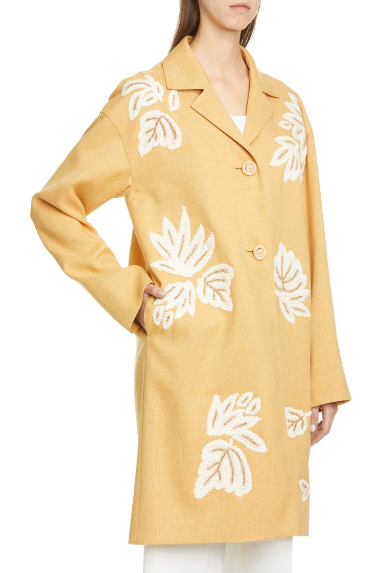Myer Embellished Car Coat, Alternate, color, MARIGOLD MELANGE