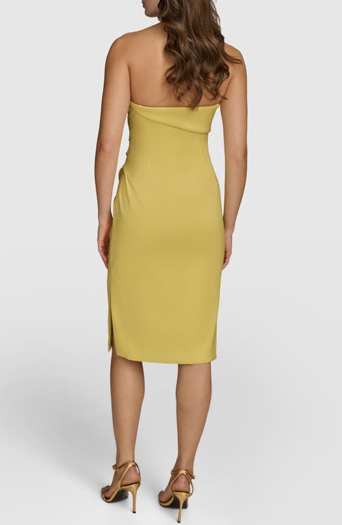 Donna Karan New York Strapless Sheath Dress In Chartreuse
